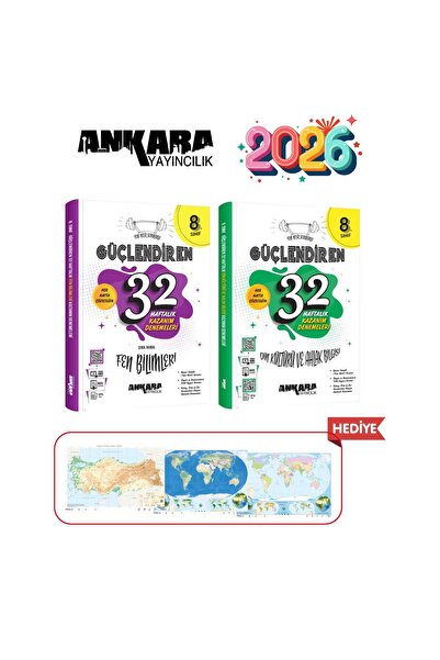 Ankara Yayıncılık 8.SINIF GÜÇLENDİREN 32 HAFTALIK FEN BİLİMLERİ - DİN KÜLTÜRÜ...