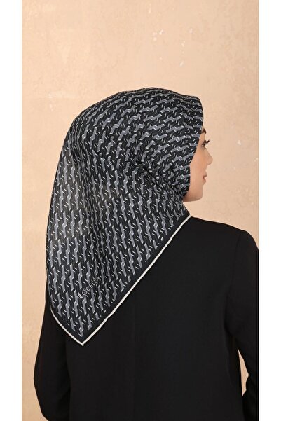 locella Soft Pamuk Eşarp Siyah Gri-13