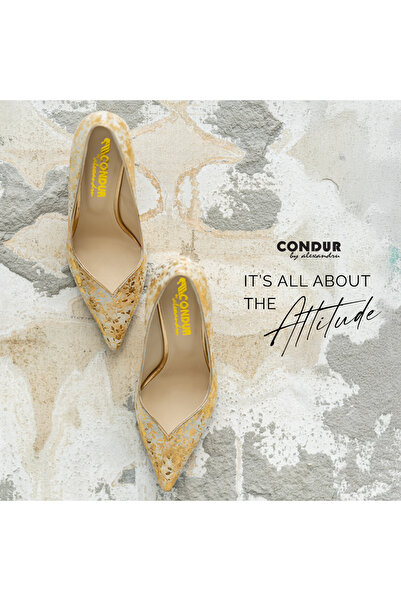 CONDUR by alexandru Women's Shoes Hourglass Heel Marta Golden Flower
