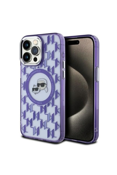 Karl Lagerfeld Case for IPhone 15 Pro Max, IML MagSafe, Purple