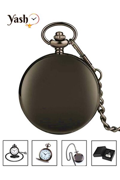 Yash Black Classic Design Quartz Pocket Watch