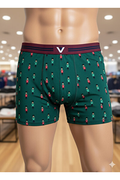 Serena Set of 2 Men's Boxers – Christmas Print, Green & Red