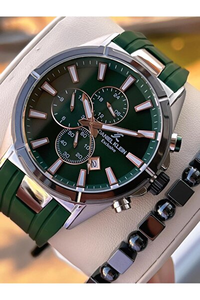 Daniel Klein Men's Wristwatch 30 Meters Water Resistant Silicone Band + Bracelet Gift Vs.Blkt.0715