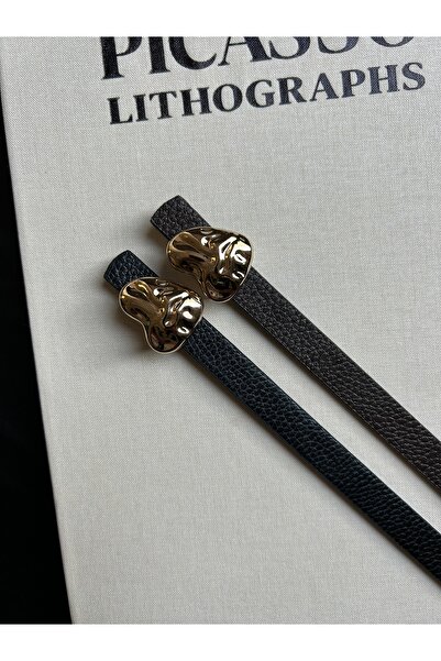 LİA KEMER حزام نسائي ذهبي اللون من لوجيك مكون من قطعتين بنقشة قلب بارزة، حزام...