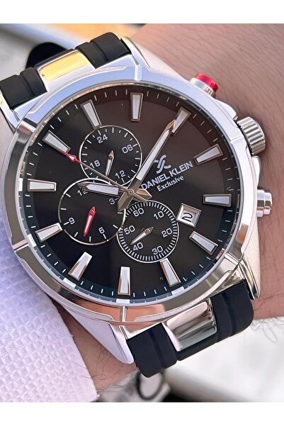 Daniel Klein Men's Wristwatch 30 Meters Water Resistant Silicone Band + Bracelet Gift Vs.Blkt.0713
