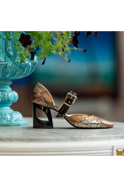 CONDUR by alexandru Pantofi Dama Cu Toc Gros People Gold