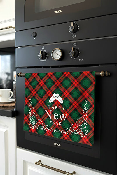 Cango Home Red Green Christmas Themed Plaid Patterned Digital Printed Oven Cover Cgh910-F