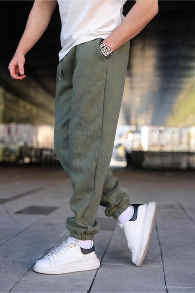 Madmext Khaki Batik Patterned Jogger Sweatpants E6582