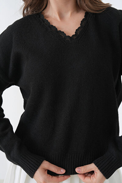 Park Karon Women's Yak Adantel Detail Soft Textured Knit Sweater