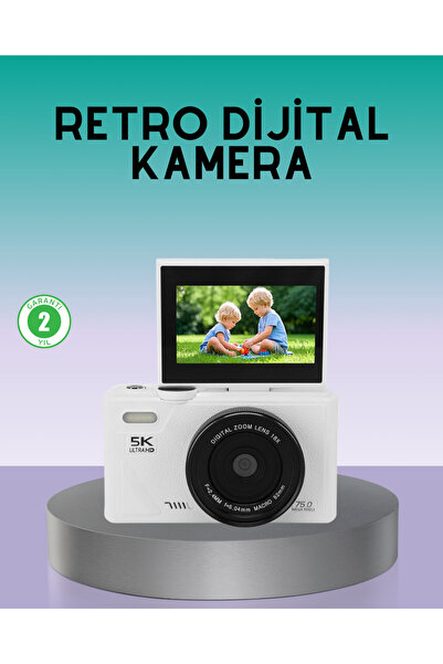 UCUZTEKNO WiFi Bağlantılı 5K Ultra HD Dijital Kamera 75MP Otofokus