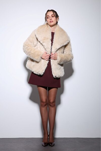 Starinci Mayo Women's Fur Coat Cream Color