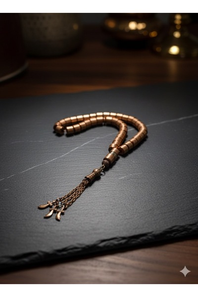 Atölye Asya Copper Prayer Beads – Minimalist Design & Handmade with Sword Tip...