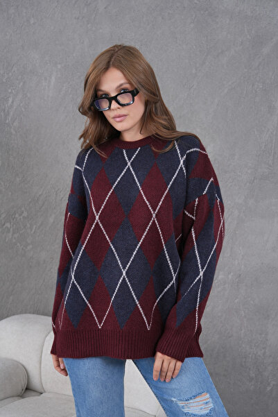 Park Karon Pulover de tricotat casual cu textura moale cu model guler rotund ...