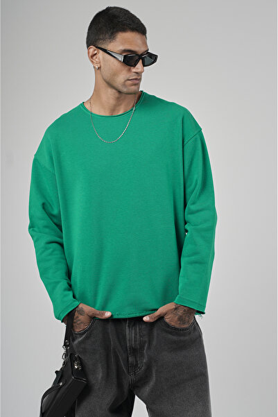 Butik Trend Biz Oversize Pis Collar Men's Plain Sweatshirt