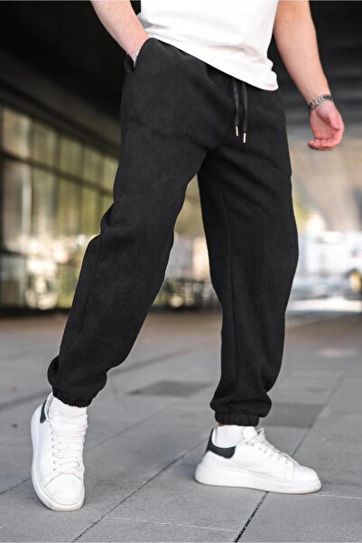 Madmext Black Batik Patterned Jogger Sweatpants E6582