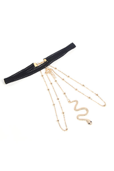 Lingerie and Fashion Style Gold chain leg bracelet with snake pendant