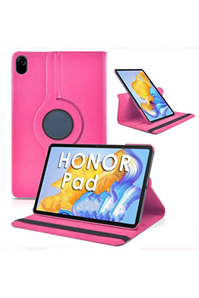 Fuchsia Huawei Honor Pad 10 12.1 Inch Compatible Stand 360 °   Horizontal Vertical Rotatable Leather Tablet Case