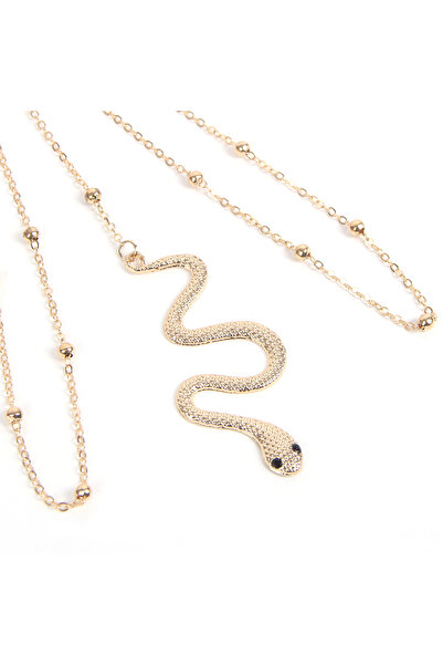 Lingerie and Fashion Style Gold chain leg bracelet with snake pendant