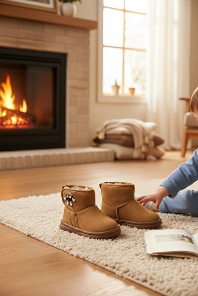 VeliKundura Wi̇sco Lighted Tan Suede Children's Boots