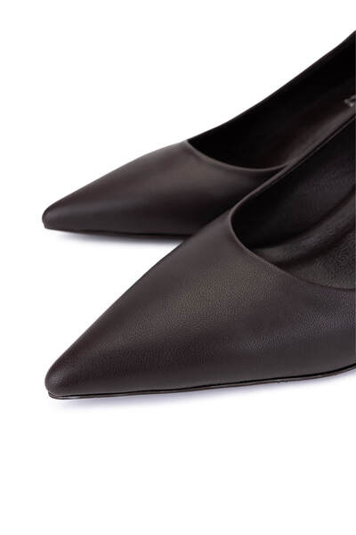 Tamer Tanca Women's Faux Leather Brown Heeled Shoes