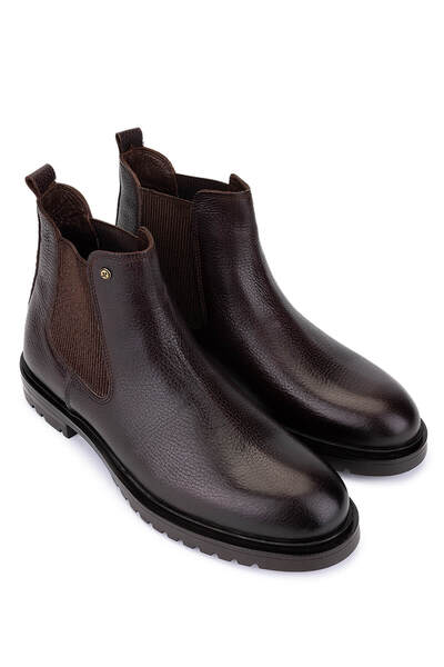 Tamer Tanca Men's Genuine Leather Brown Casual Boots