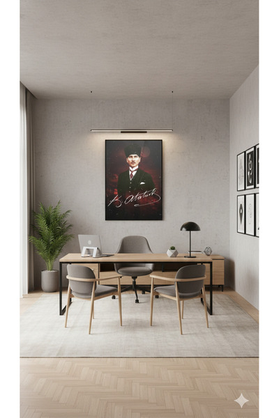 BLT DİZAYN Mustafa Kemal Atatürk Stylish Portrait Glass Painting – Special Design for Gifts