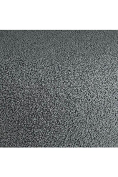 HYVESTO Inflatable gray fur stool, 38x20 cm, cozy decorative puff, 100 kg