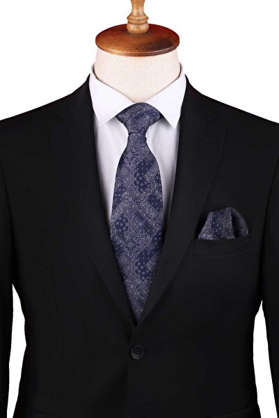 Kravatkolik Класичний краватка з синім мотивом і принтом KK13356