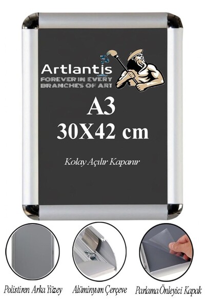 Artlantis A3 Tak Çıkar Rondo Çerçeve 30x42 cm 1 Adet Açılır Kapanır Çerçeve A...