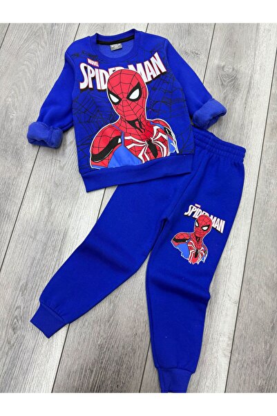 Aselin Kids Boys' Spider-Man Printed Tracksuit Set Bottom Top Suit