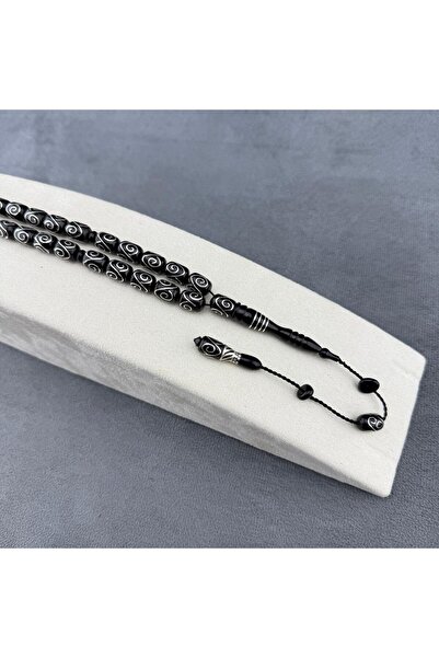 Bülbül Tesbih Usta İşçilikli Özel Telkari İşlemeli Has Oltu Taşı Tespih