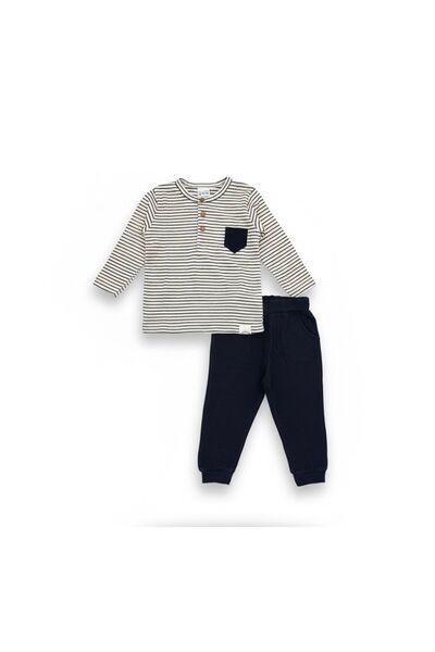 BOBBY JR KİDSWEAR Patli Striped Pocketed Baby Children's Set