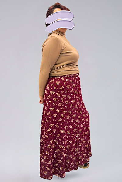 SHE BEST Pieced Long Prayer Skirt, Viscose Flower 8 Pieces Long Women's Skirt