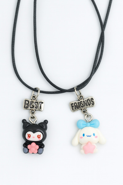MakeWell 2'li Kuromi Cinnammaroll Tasarımlı Best Friends Arkadaşlık Kolyesi