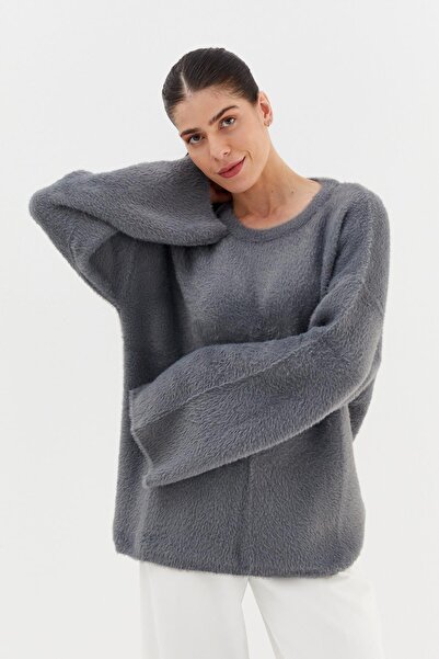 Shopping Shop Soft Textured Oversized Sweater Anthracite