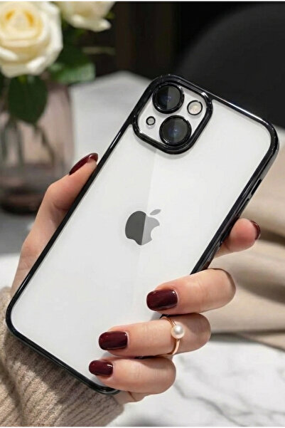 TechTrove Apple iPhone 14 Plus Uyumlu 3D Kamera Korumalı Şeffaf Tasarım Bumpe...