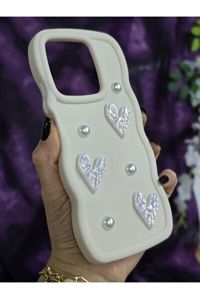 Magic Ring Tecno Spark 10 Pro Compatible Shiny Heart & Pearl Detailed Soft Stylish Phone Case