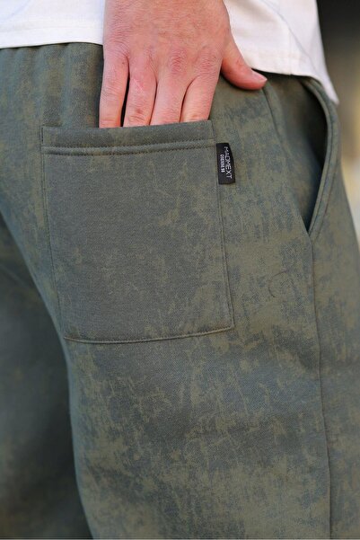 Madmext Khaki Batik Patterned Jogger Sweatpants E6582