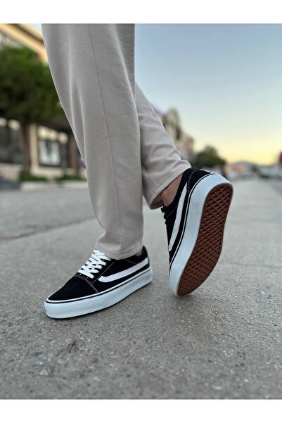 BESKAR Kb V1 Kuback Black and White Detailed Casual Men's Shoes