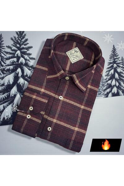 EREN STYLE Classic 100% Cotton Long Sleeve Anti-Sweat Winter Flannel Shirt (Regular Fit)