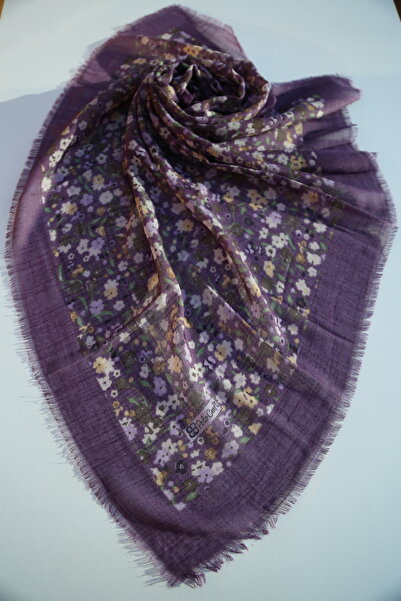 POLO CRAFT Keten Yazma Çiçekli Desen Tülbent