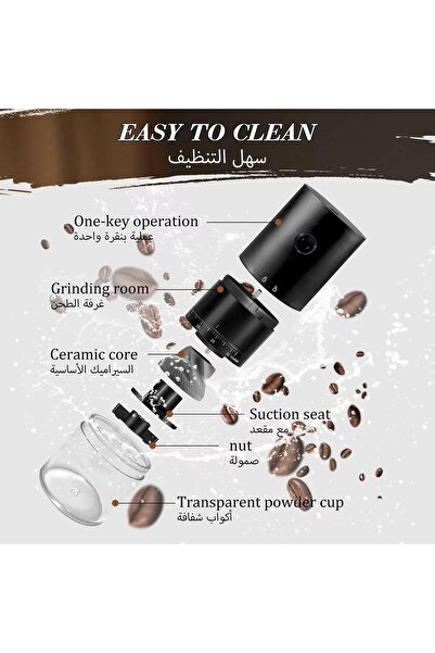 Xkimos Electric Burr Coffee Grinder, Portable, 38 Adjustable Grind Settings (Black)