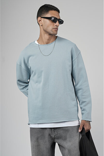 Butik Trend Biz Oversize Pis Collar Men's Plain Sweatshirt