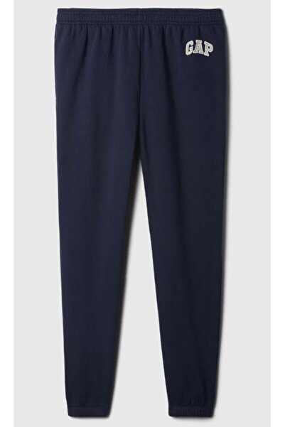 GAP V-Heritage 500382 Logo Fleece Jogger Ανδρικό παντελόνι από ύφασμα γαλλικής πετσέτας ΣΚΟΥΡΟ ΜΠΛΕ