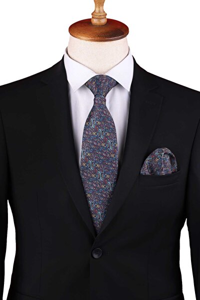 Kravatkolik Multi-Colored Shawl Pattern Printed Handkerchiefs Classic Tie Kk13340