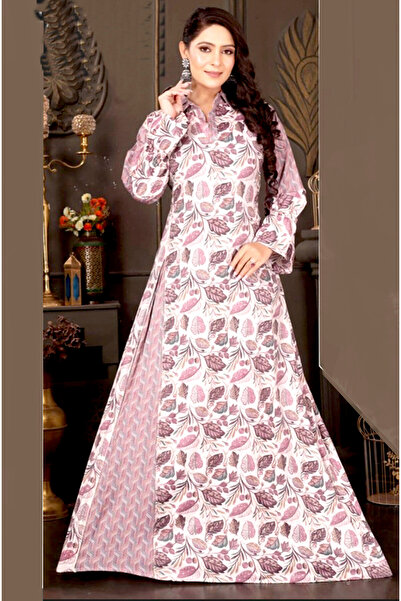 Zainah Elegant Paneled Floral Print Jallabiya Maxi Dress / Kaftan | High Stan...