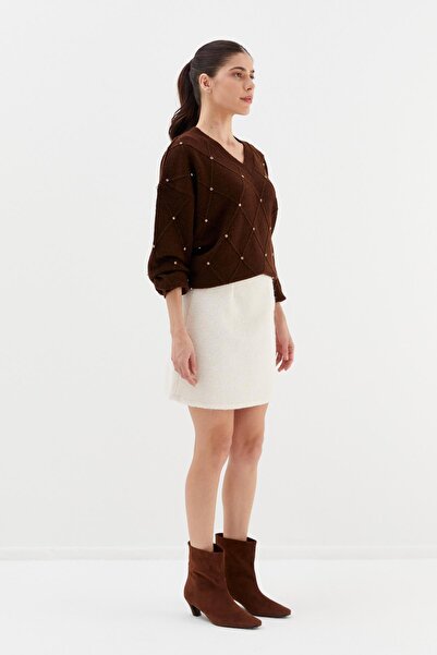 Shopping Shop Kaşe Mini Skirt Ekru