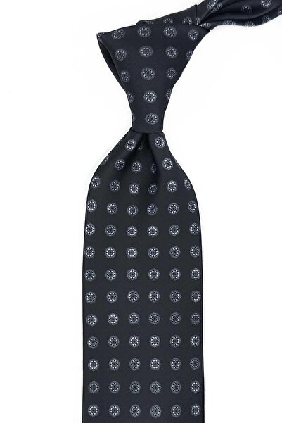 Kravatkolik Black Polka Dot Pattern Printed Pocket Square Classic Tie Kk13354