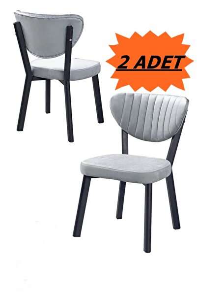 Flinder MD-1001 Gri Elma 2'li Yemek Odası Sandalyesi, Mutfak, Bahçe, Balkon, ...