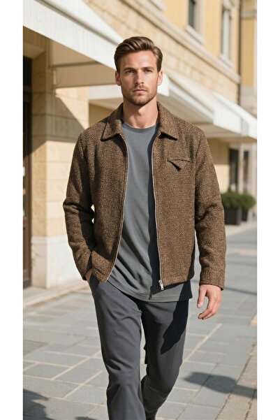 STALİ Erkek Kapitone Mont Kahverengi